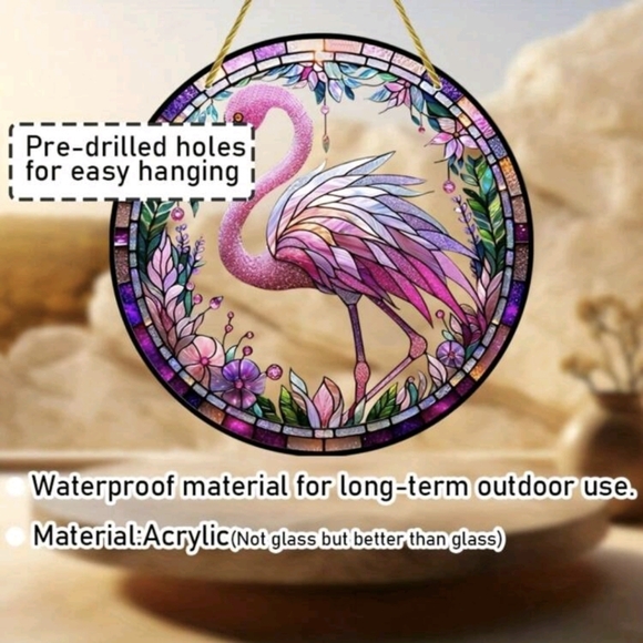 Pink Flamingo Acrylic Suncatcher - Picture 6 of 9